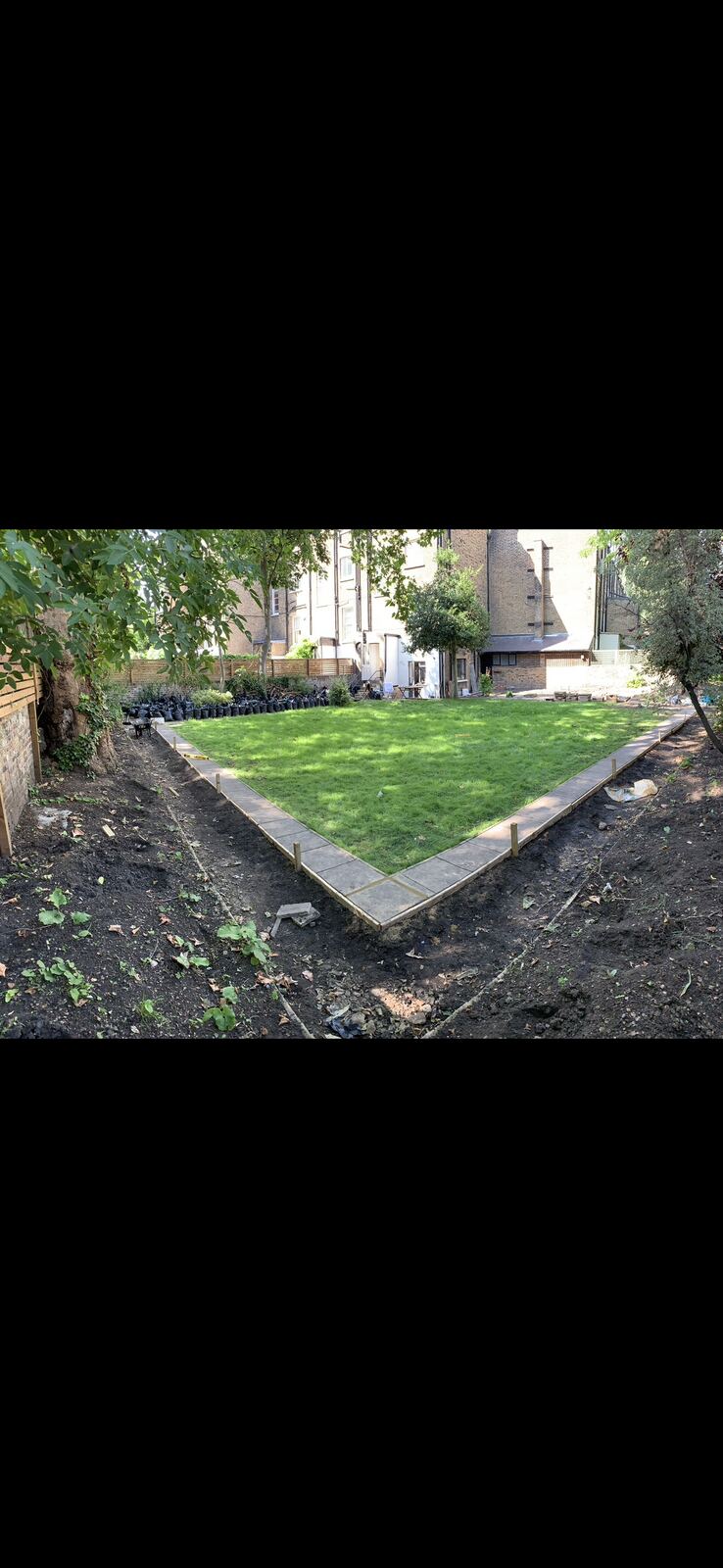Large lawn and paving install, Borough